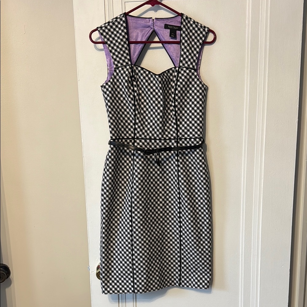 White House Black Market Sheath Dress Black and White Halter